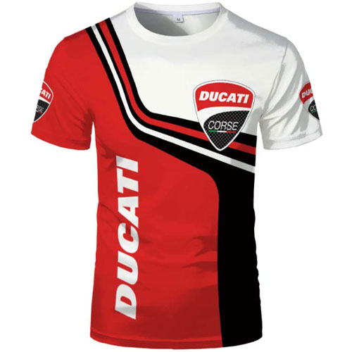 GWXLD Camiseta de Hombre para Ducati, Camiseta de compresión Estampada, Camisetas Deportivas de Verano, Camisetas de Manga Corta con Cuello Redondo, Regalos-A||L